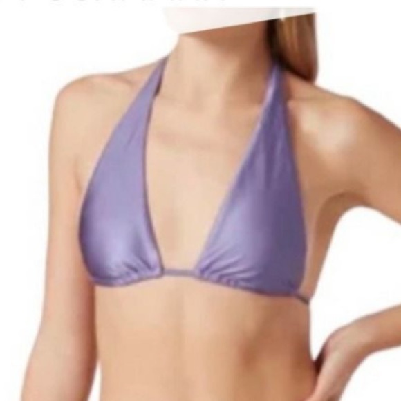 Good American Lilac Triangle Halter Swim Top Size 2 / M - Picture 1 of 4